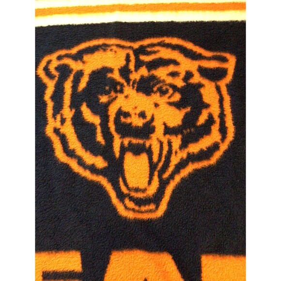 Chicago Bears Biederlack Blanket Blue Orange Fuzzy 56x44 - Picture 9 of 16